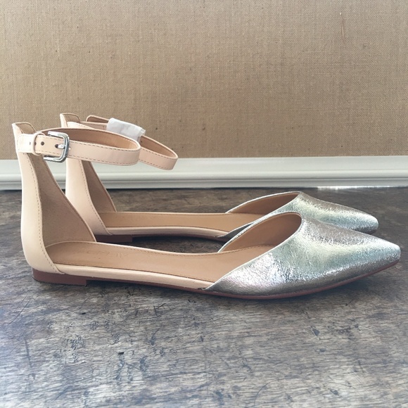 J. Crew Factory Shoes - J Crew Factory Pointy Toe Metallic Flat- Brand New